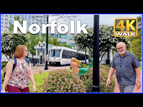 【4K】WALK Downtown NORFOLK Virginia USA 4k video Travel vlog