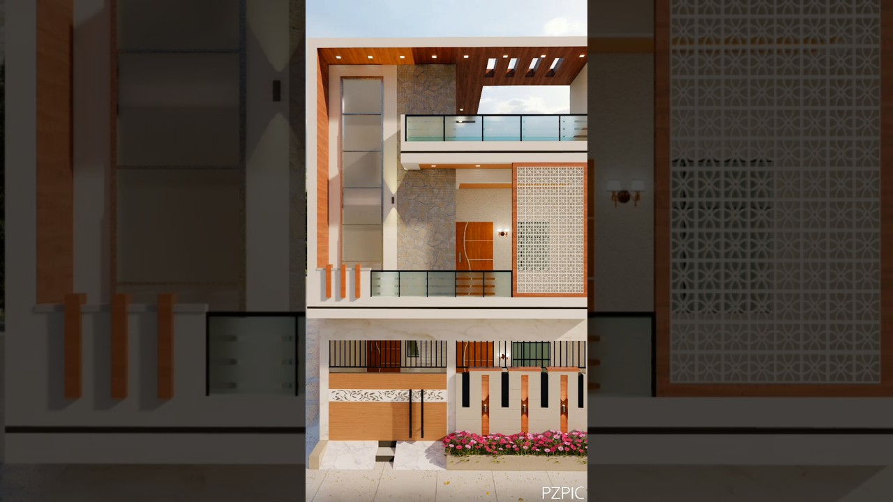 20 x 45 Modern house design with car parking area