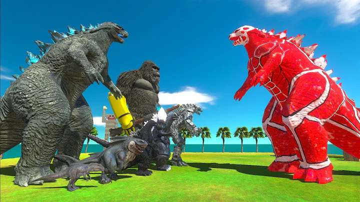 Team Kong x Godzilla 2014 VS Colossal Titan Godzilla - Animal Revolt Battle Simulator