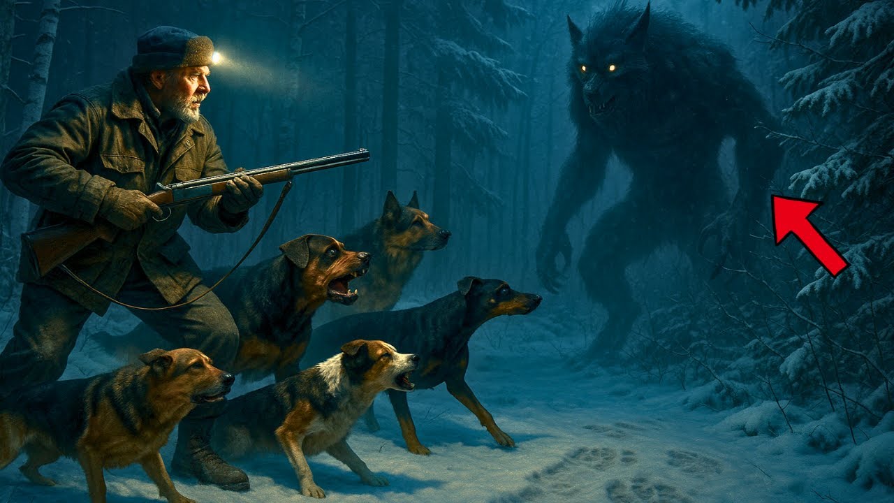 Я и мои четыре собаки охотились на оборотня в лесу.