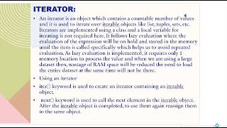 Python programming.... iterator and generator 