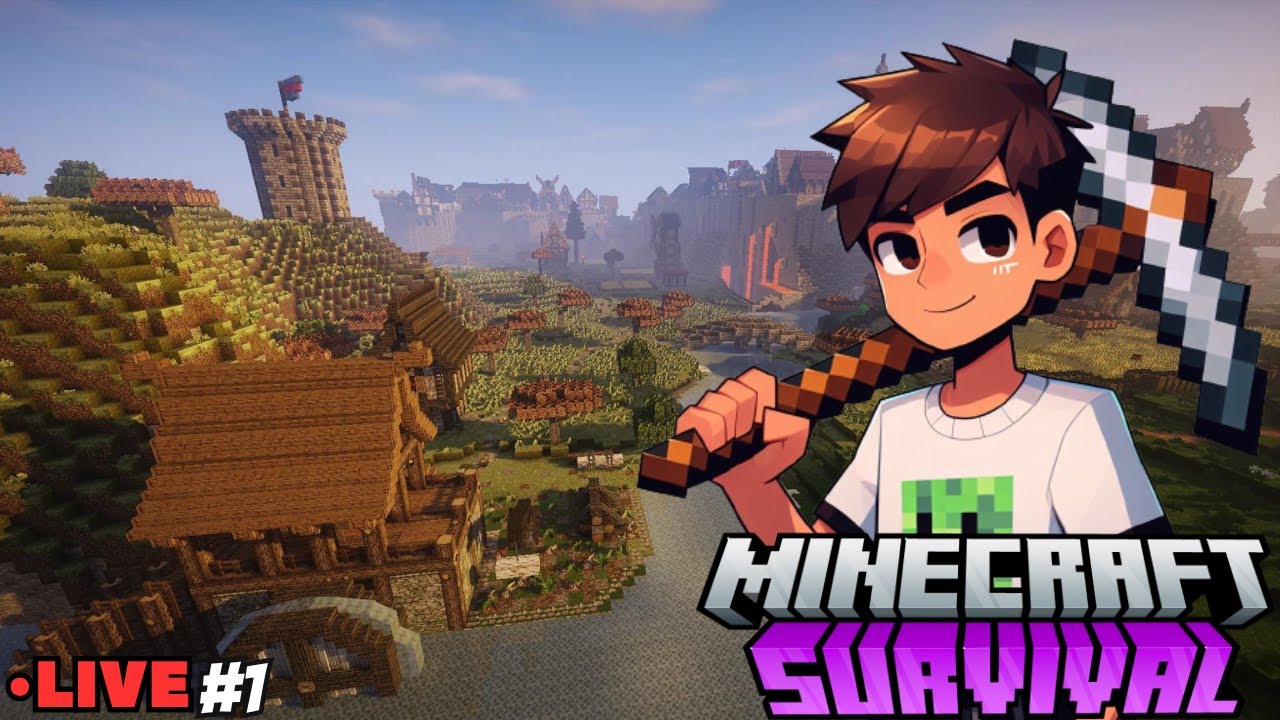 Ahh, we are back again | Minecraft Survival #1 - Live stream - HINDI ...