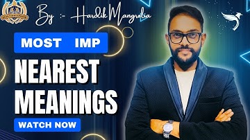 English Top Most IMP Nearest Meaning 📝| Easy to Remember 😍| પ્રથમ પરીક્ષા 2025 #hardiksir