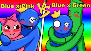 Blue x Green Vs Blue x Pink. Rainbow friends 