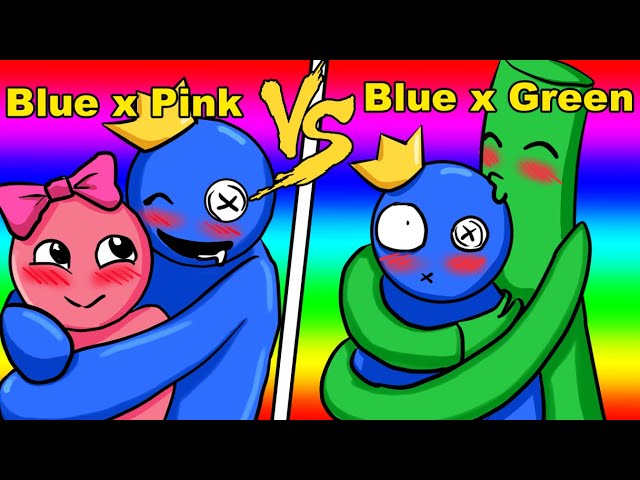 Rainbow friends blue x green vs blue x pink xD by adrianasamora on