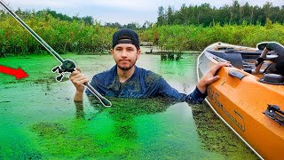 Catching MONSTER FISH in SWAMP!! (Catch and Cook)