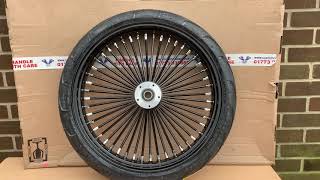 Harley Davidson Softail 21x3.5 Fat King custom front wheel fat mammoth spoke black Custom Cruisers