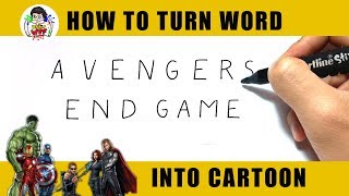 How to draw "AVENGERS ENDGAME"? - Draw WTF