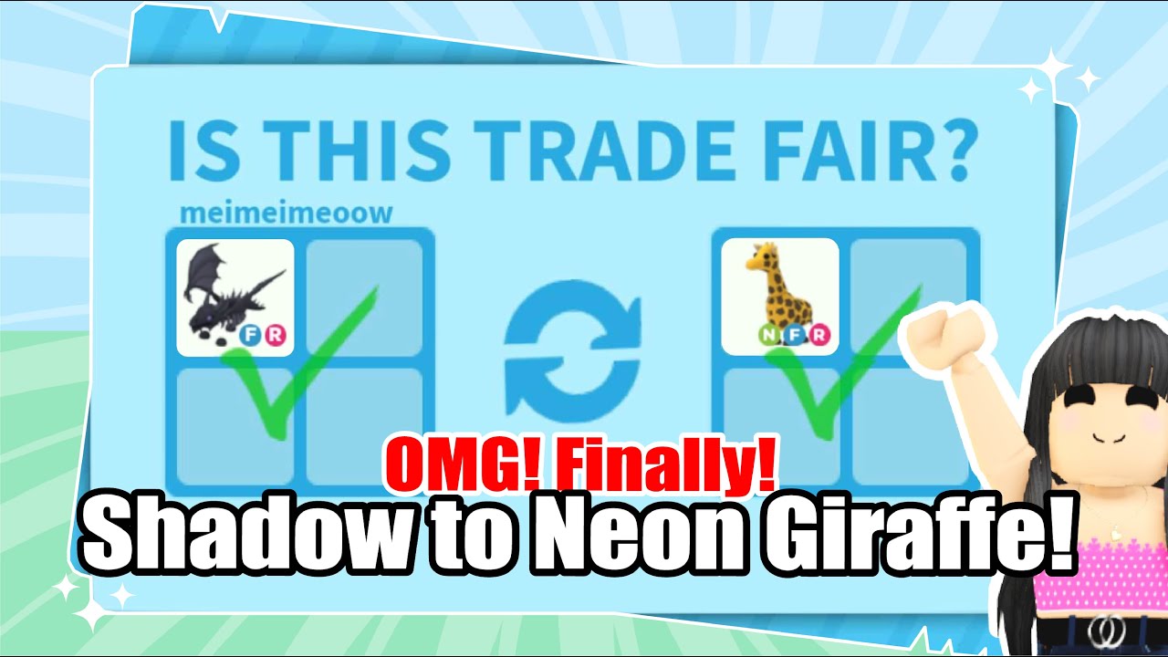 😱OMG! HARD WORK PAID OFF! TRADING SHADOW TO NEON GIRAFFE! INVENTORY TRANSFORMATION ADOPT ME 2024