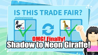 😱OMG! HARD WORK PAID OFF! TRADING SHADOW TO NEON GIRAFFE! INVENTORY TRANSFORMATION ADOPT ME 2024