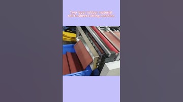 Two layer rubber material roll to sheet cutting machine #cutting #cutter #machinery #roll