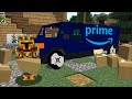 MC NAVEED BECOMES AMAZON PRIME DELIVERY DRIVER FOR THE DAY / DELIVER PACKAGES !! Minecraft Mod Mods