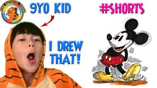 9Yo Autistic Savant Draws - Mickey Mouse Disney 