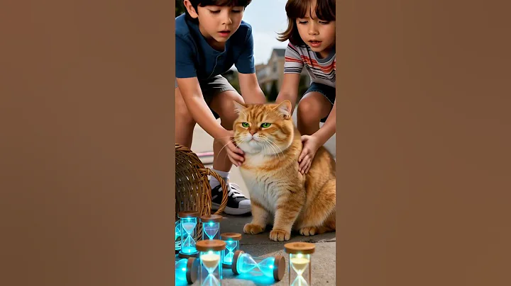Watch the video about Cute cat , glowing LED hourglasses #cat #funny #cute #funnycats #pets