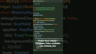 Flutter Row widget Explanation |Beginners Friendly | in Hindi | part 3 #fluttertutorial #flutterdev