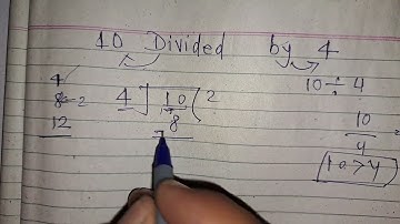 10 divided by 4 | divide kaise karte hain | bhag karna sikhe (in Hindi) | Surendra Khilery