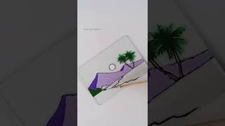 Nature Drawing?| sunset drawing| how to draw nature shorts