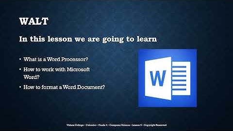 Grade 4   Computer Studies   3  Word Processing Using Microsoft Word   Part I