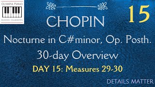 Chopin Nocturne in C# Minor, Op. Posthumous: 30 Day Overview--Video 15 Measures 29-30