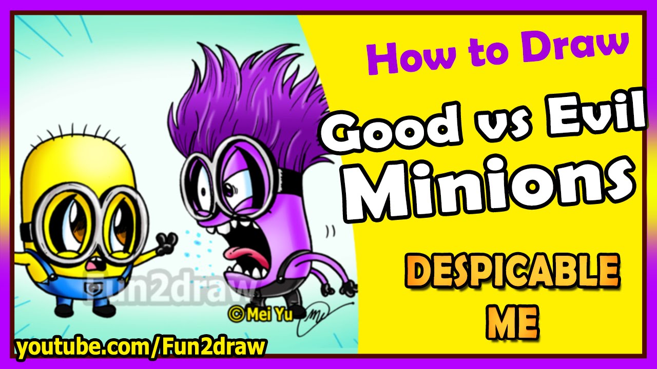 how to draw a purple minion step by step