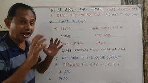 NEET 2021 Hall Ticket Self Declaration | Be Careful in Self Declaration | Leave it Blank