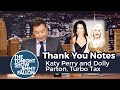 Thank You Notes: Katy Perry and Dolly Parton, Turbo Tax