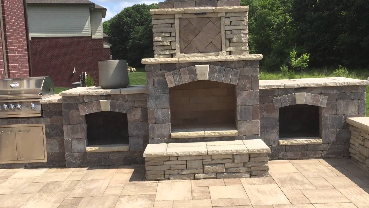 Custom Raised Brick Patio With A Outdoor Fireplace Oakland Custom Raised Brick Patio With A Outdoor Fireplace Oakland County Michigan
