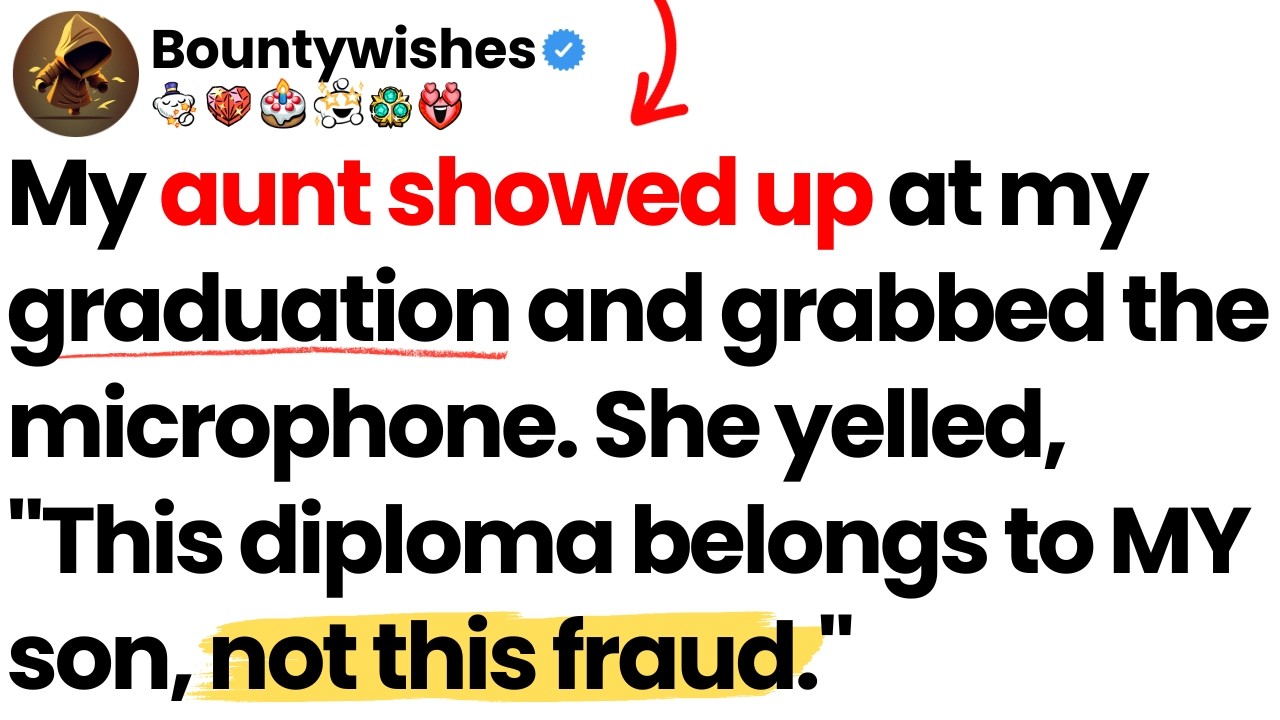 At my graduation, my aunt grabbed the mic and yelled, “That diploma belongs to my son!”