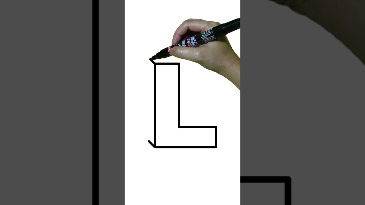 HOW TO DRAW 3D CAPITAL LETTER L - YouTube