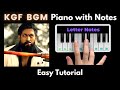 Kgf bgm piano tutorial with notes  kgf  yash  ravi basrur  2023