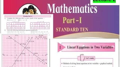 2. Std 10 Practice Set 1.2 For Linear Equation in Two Variable With all 10 sums solved