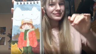 How To Draw Girl With Cat Hat And Some Cats