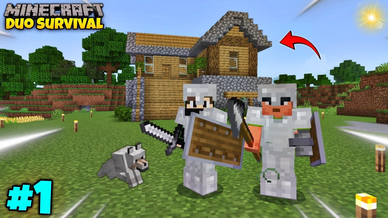 Minecraft PE Duo Survival Series in Hindi | Ep 1 - YouTube