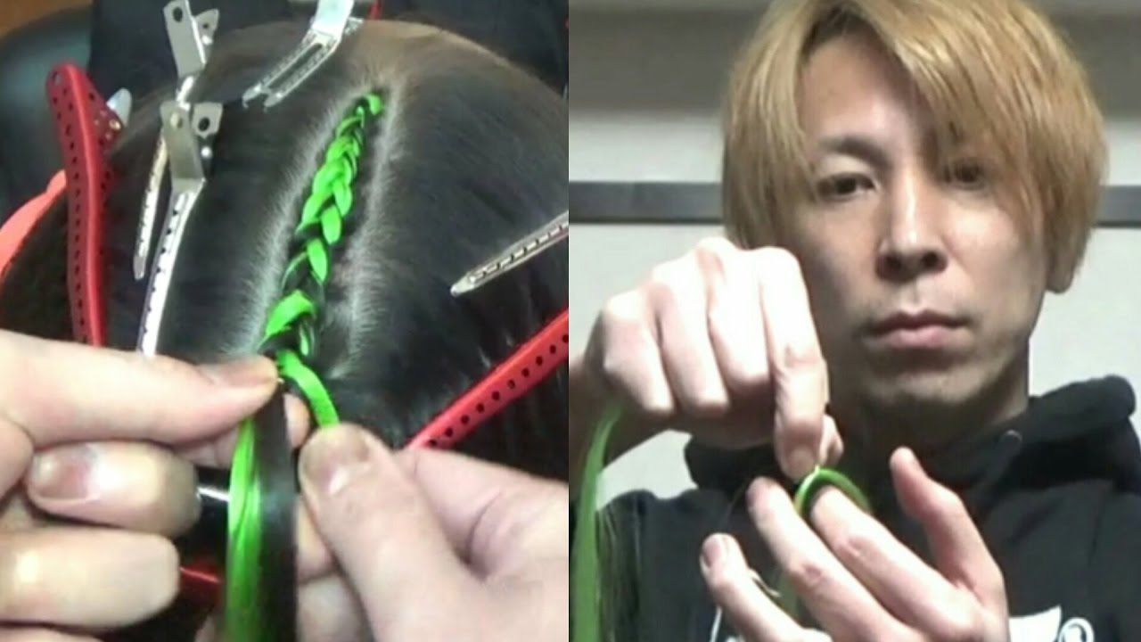 コーンロウ エクステ How To Braid Cornrows With Hairextentions Kanekalon Fiber Youtube
