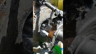 PERFECT CIRCONFERENCE CUT USING LINE BORING MACHINE TO SMOOTHEN WELD BUILD FROM EXCAVATOR REPAIR