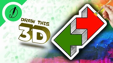 3D ENTRY EXIT ARROW step by step | For beginners | with dimension #3D #drawing #art