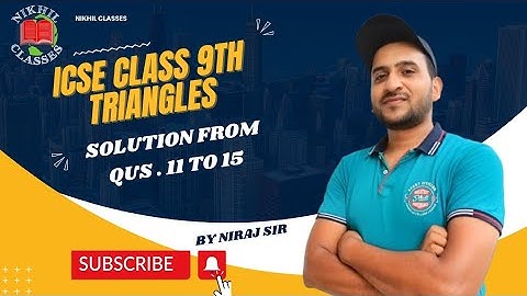 Triangle chapter 8(A) Solution from Qus. 11 to 15. OP Malhotra Solutions ICSE class 9th