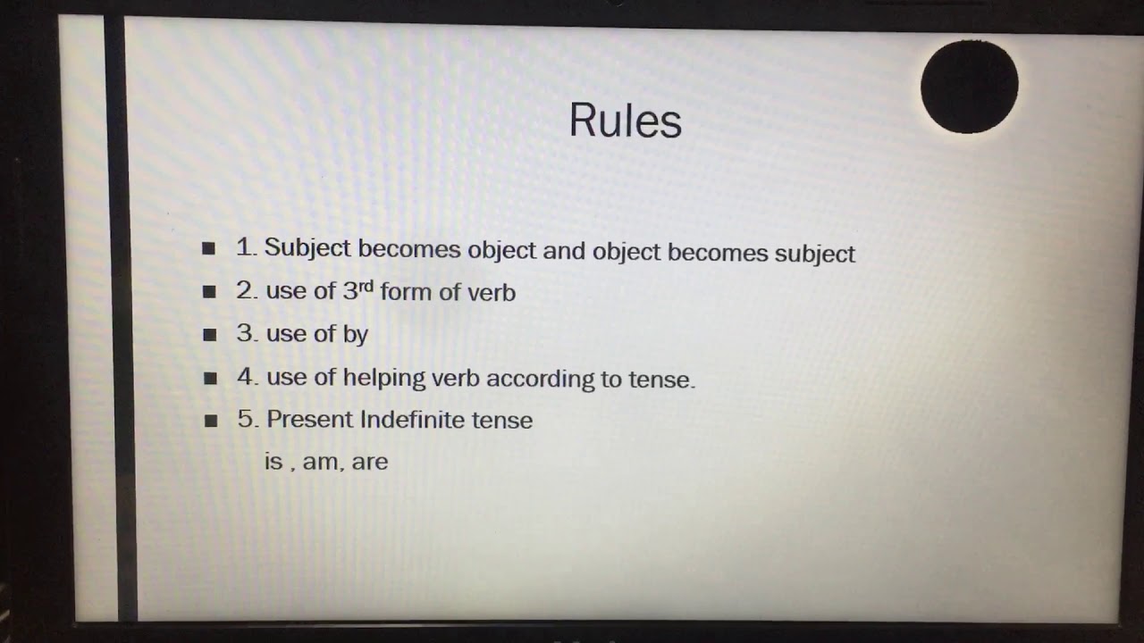 Active Passive Voice Present Indefinite Tense YouTube