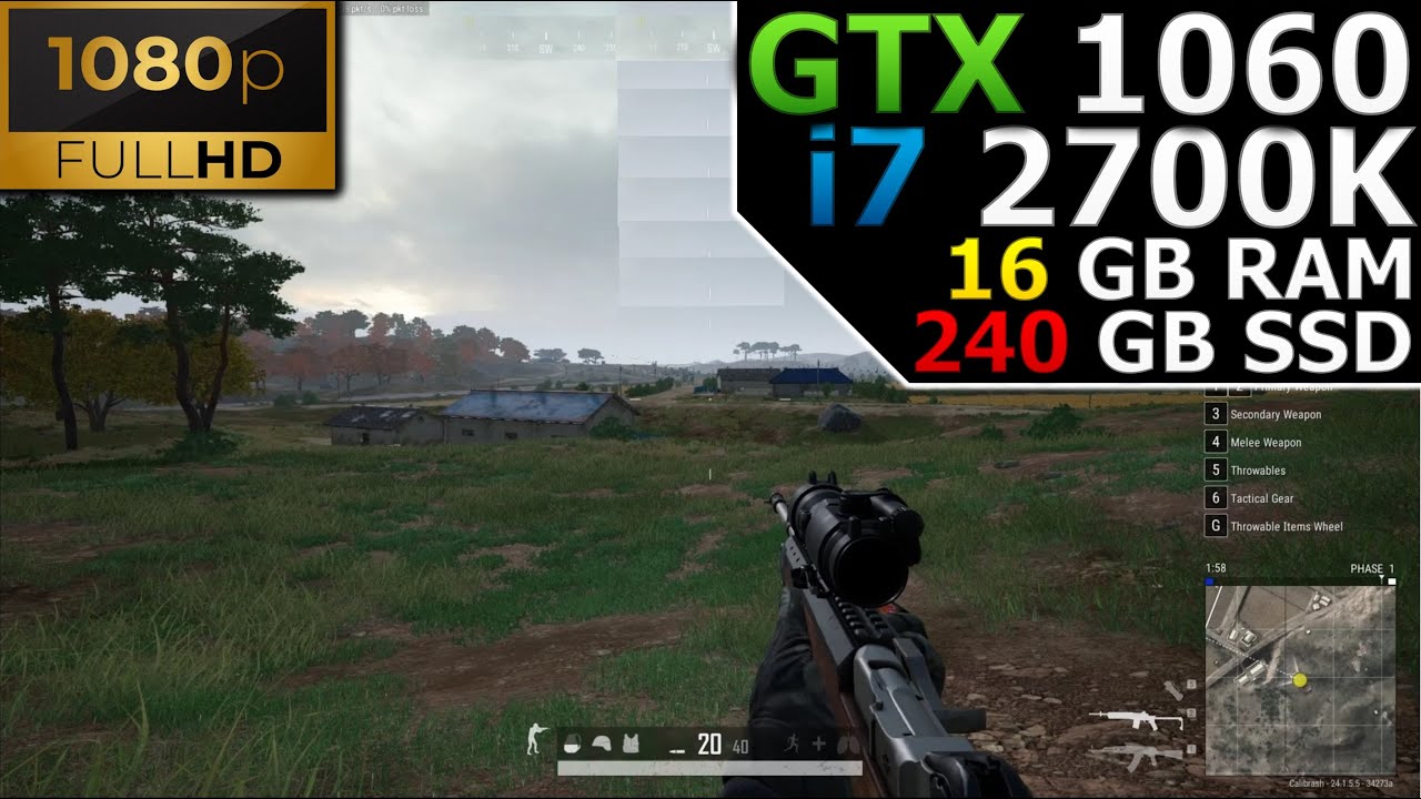 PUBG: Battlegrounds | 1080p | GTX 1060 | i7 2700K | 16GB RAM