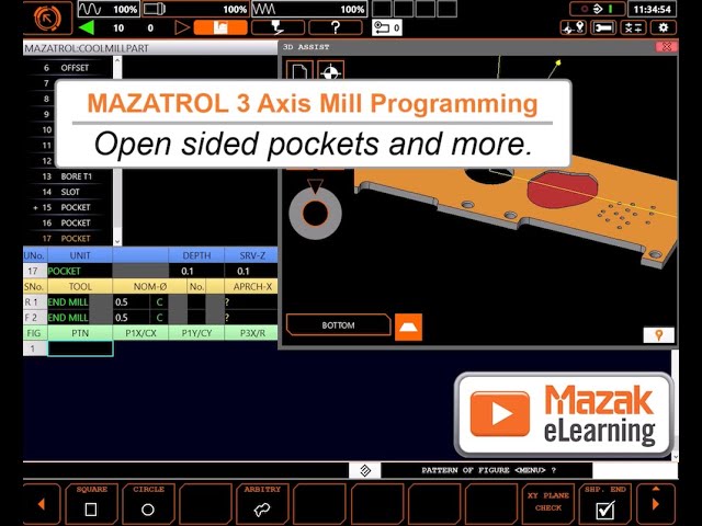 MAZATROL Programming Briefs - Open Sided Pockets and More - YouTube
