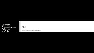CS50’s Web Programming with Python and JavaScript | Project 1 | Wikipedia