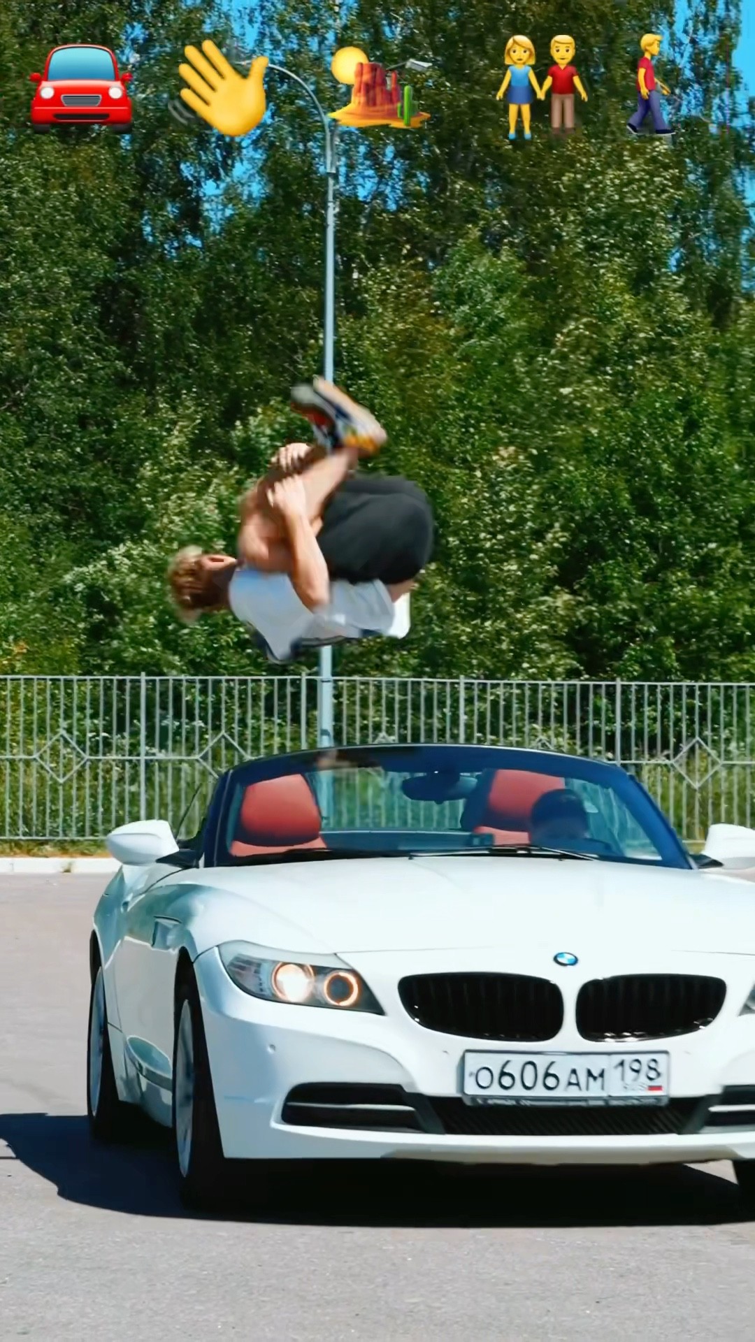 Stunts with Emojis pt.101??#kiryakolesnikov #prank #funny #comedy #stunt #parkour #flip