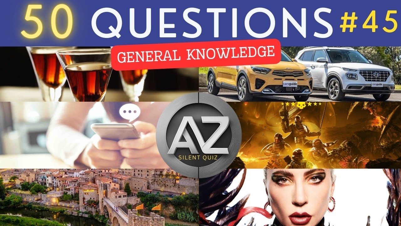 The General Knowledge Quiz #45 ¦ 50 Trivia Questions - Pub Quiz ¦ NO TALKING QUIZ