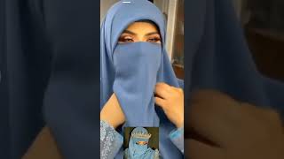 طريقة لف النقاب الماليزي علي فستان سواريه 💙🧿