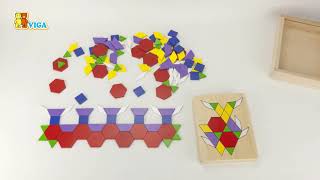Mozaică cu figuri geometrice și șabloane 148 elem. VIGA