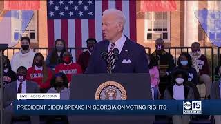 President Biden giving voting rights speech in Georgia