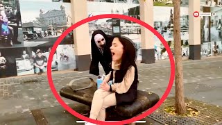 Don't Look Behind you it's the Nun Coming for you... The Nun Compilation Prank || TM Pranks