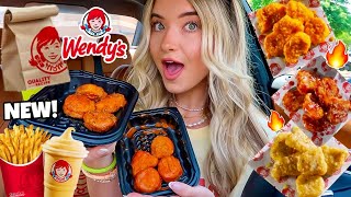 Eating Wendy's NEW Saucy Nuggets! I Tried EVERY Flavor