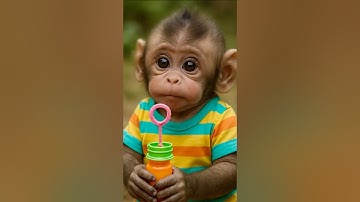Baby Monkey Tried to Eat the Toy… But Magic Happened! 🪄🐒✨