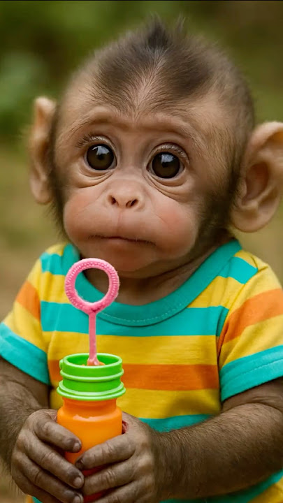 Baby Monkey Tried to Eat the Toy… But Magic Happened! 🪄🐒✨
